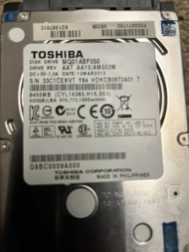 Disco Duro 500 Gb Toshiba