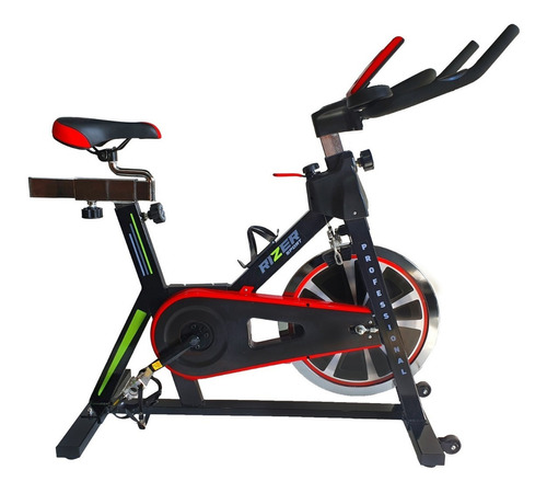 Bicicleta fija Rizer Sport BS4402 para spinning color negro y rojo