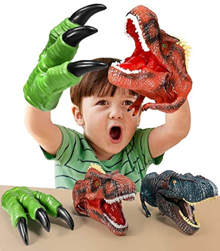 Marioneta De Mano De Goma Con Diseño De Dinosaurio