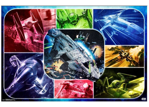 Poster Starwars Ships Naves Alcon Tie X Wings Slave 1