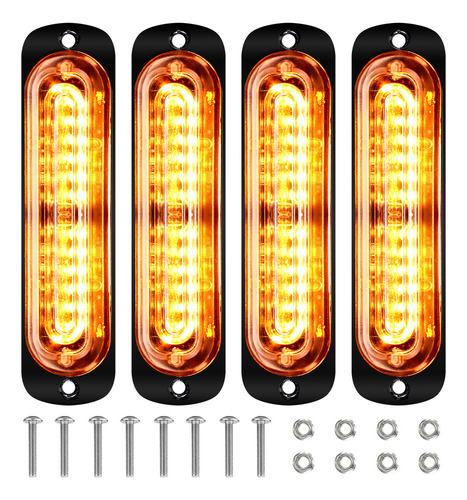 C 4 Luces Led Intermitentes Para Parrilla, 12 Led, Color