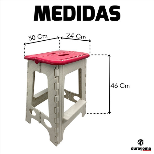 Imagen 2 de 7 de Banquito Plegable Alto Plastico Super Resitente 100kg