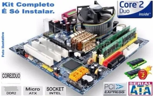 Kit Placa Mãe Intel Lga 775 Dual Core, 4gb / 10 Unid