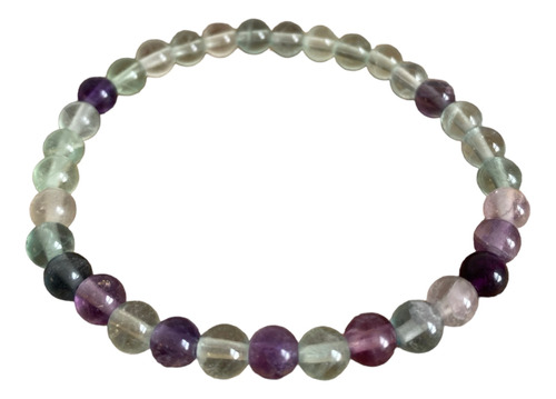 Pulsera Fluorita Arcoiris 6 Mm Piedra Natural Amuleto Reiki