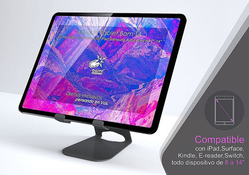 Imagen 3 de 8 de Soporte Tablet De Escritorio Bam T4 Universal 4-14 Premium!