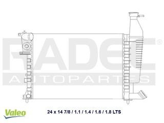 Radiador Peugeot Partner 2000-2001 16v 1.6/1.8lts C/aire Std