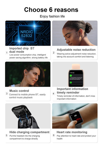 X5 Pulsera Inteligente 2 En 1 Con Audífonos Inalámbricos D