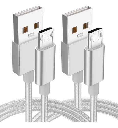 Cable Micro Usb [paquete De 2] Cable Cargador Android De 10