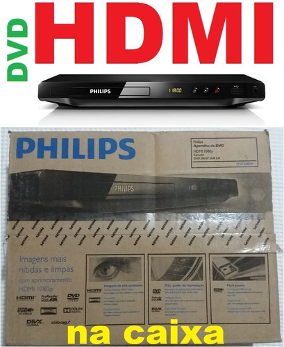 Dvd Player Philips Dvp3680kx/78 Na Caixa Hdmi Visor Karaokê