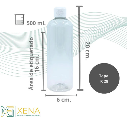 Envases Botellas De Plastico 500 Ml Con Tapa Flip Top X 15