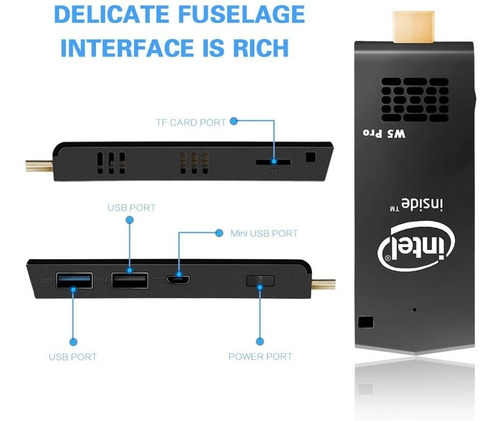 Imagen 3 de 5 de Z83-f - Mini Pc Sobremesa Sin Ventilador, Lpddr3l 2gb
