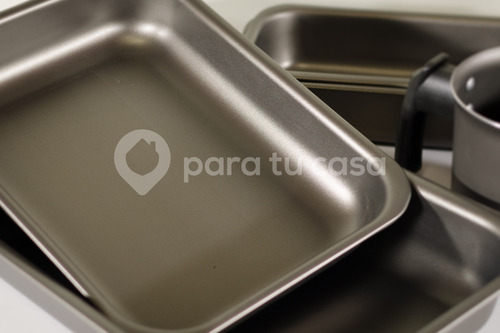 Batería De Cocina Cacerola 5 Pzas Aluminio Teflón Mta Ct