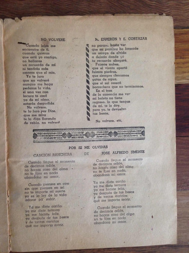Antiguo Cancionero De México Jorge Negrete Año 1953