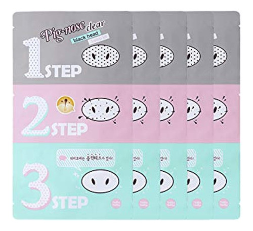 Kit De 3 Pasos Holika Holika Pig Nose Clear Black Head, 5 Co