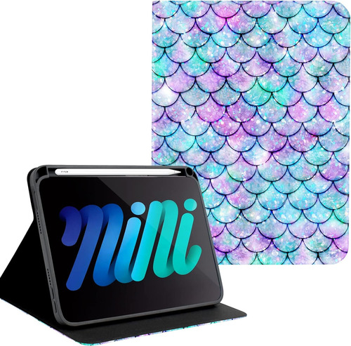 Funda Para iPad Mini 6 - Sirena/verde/violeta
