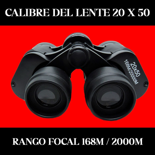 Binocular Larga Vista Potentes Prismáticos 20x50 + Funda Negro