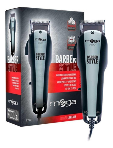 Máquina De Corte Profissional Mega Barber Style 12 Peças