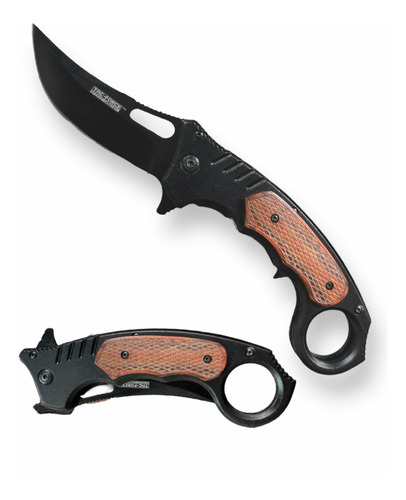 Navaja Karambit Tac Force Madera Clip Acero Inoxidable