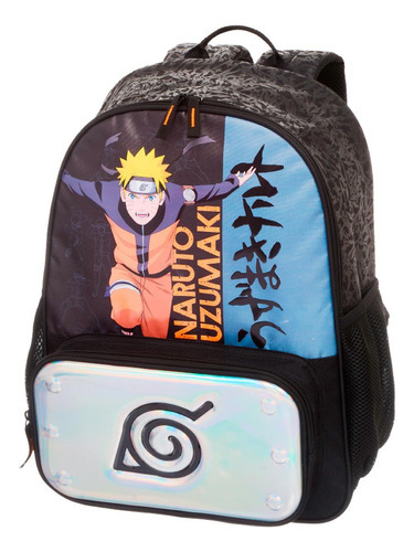 Mochila Costas Naruto Ninja Run Preto - Pacific