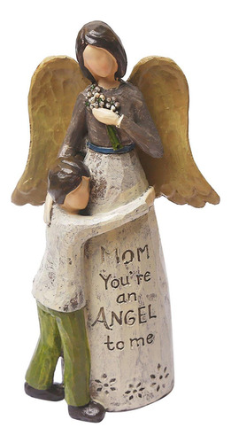 Estatua De Madre, Ángel Y Niño, Regalo Del Día De La