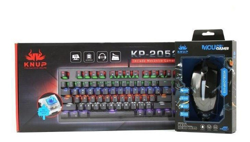 Kit Teclado Mecânico Gamer + Mouse Gamer Preto