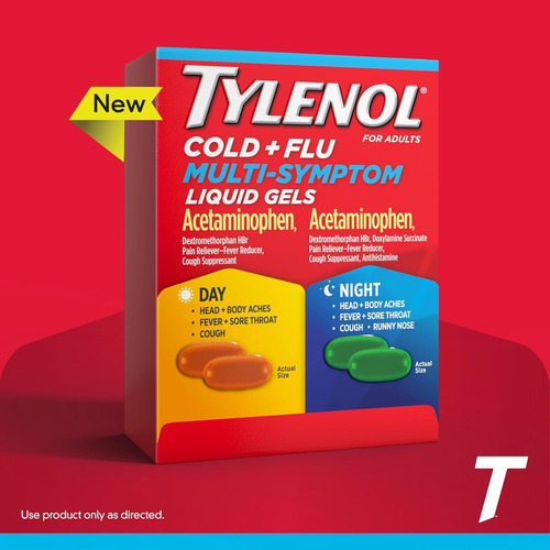 Tylenol Cold + Flu Día Y Noche Resfriado Y Gripe 24 Tabletas