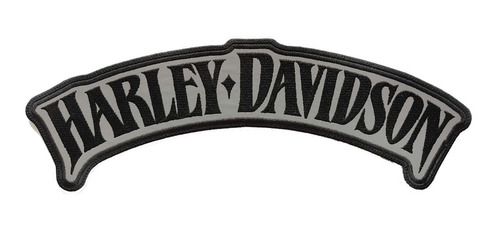 Parche Bor. Letras Harley Davidson En Arco Reflectivo Negro