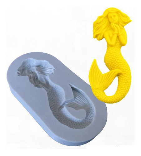 (c)for Creative Mermaid Shape Fondant Cake Silicone Mold Pas