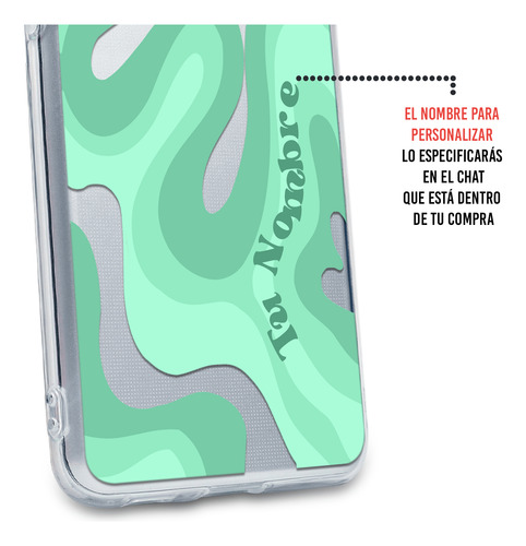Funda Para Realme Para Mujer Curvas Verdes Con Tu Nombre