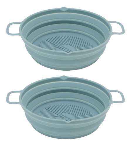 2 Uds Freidora Con Revestimiento De Silicona Olla Plegable