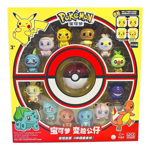 Pokemon Original Juguete Coleccion Cambia Cara Pack X12