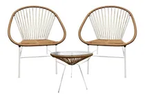 Comprar Combo 2 Sillas Acapulco Asuncion Blanco-yute + Mesa C\u002Fvidrio
