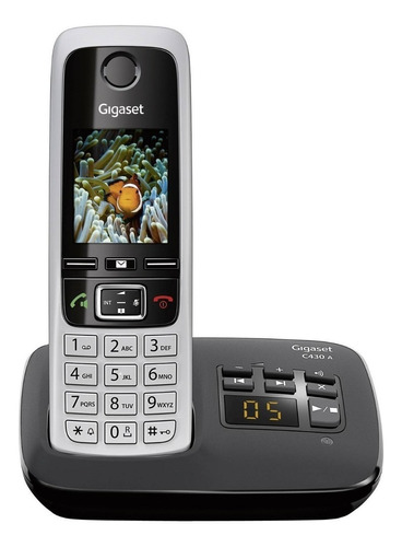 Teléfono Gigaset C430A Duo inalámbrico - color negro/plateado