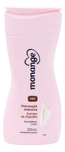 Kit 03 Hidratante Monange Hidratação Intensiva Algodão 200ml