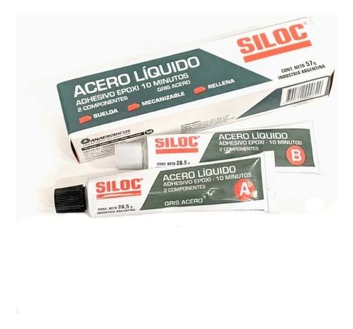 Siloc Acero Liquido Gris Adhesivo Epoxi 10 Minutos 57g