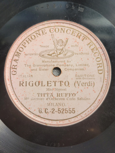 Titta Ruffo G & T Rigoletto Disco De Pasta Importado (Usado)