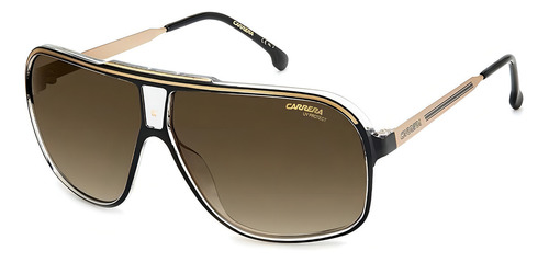 Gafas de sol para hombre Carrera Grand Prix 3, 2 m2, 64 ha, color negro, lente marrón