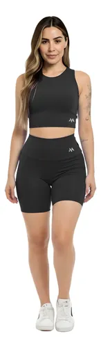 CONJUNTO FITNESS CROPPED + BERMUDA