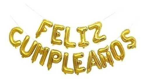 Globos Metalizados Feliz Cumpleaños Letras 40cm Cotillon