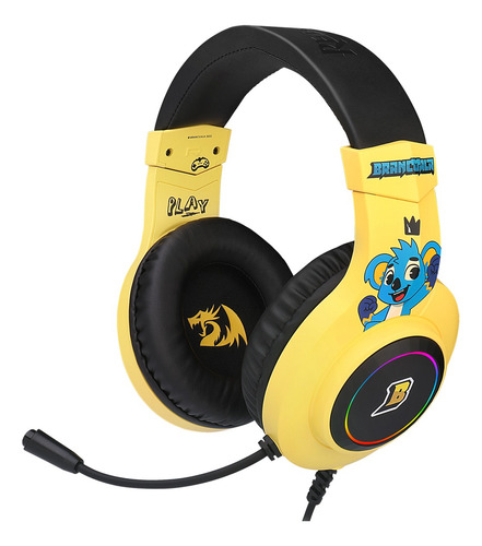 Headset Gamer Infantil Redragon Brancola Hylas Rgb P2 P3 