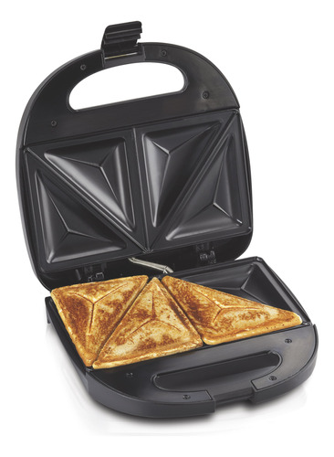 Hamilton Beach Sandwich Maker, Antiadherente, Plata Y Negro,