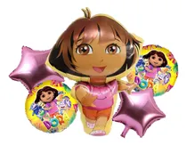 Comprar Set 5 Globos Decoracion Tematica Dora La Exploradora Rosa Dora La Exploradora