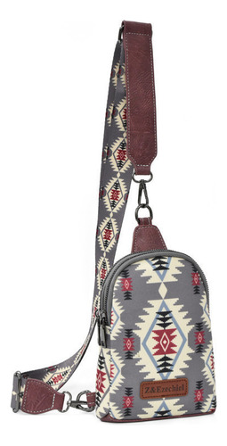 Bolso Bandolera De Lona Con Cremallera Étnica Boho I