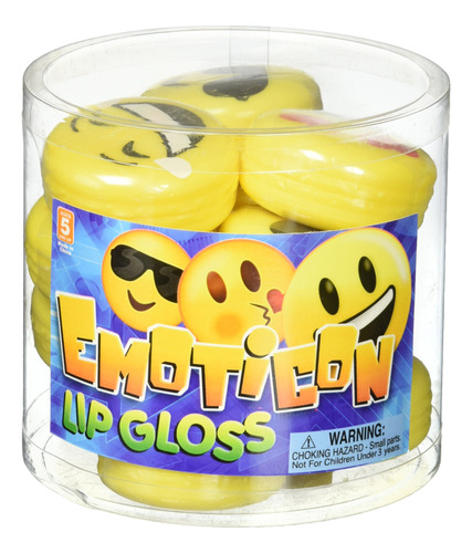 Rhode Island Novelty Emoticon Lip Gloss 12 Piezas 1.75 PuLG.