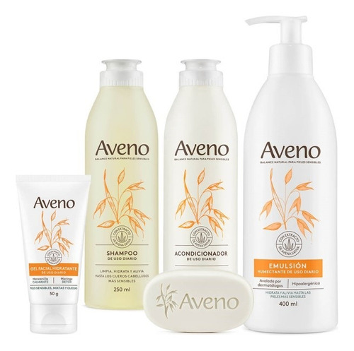 Aveno Kit De Cuidado Corporal Y Facial Para Piel Sensible