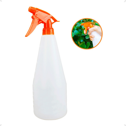 Botella de aerosol venenoso de 1 litro para limpieza de jardinería de compresión previa, color naranja