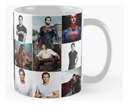 Taza X4 Henry Cavill Flexionando - Arte De Collage De Fotos 