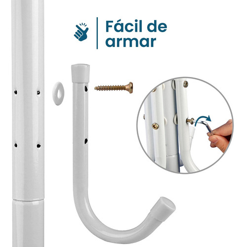 Perchero Pie 12 Ganchos Colgar Ropa Reforzado Moderno Hierro Känn Livet KL-Arbor Color Blanco