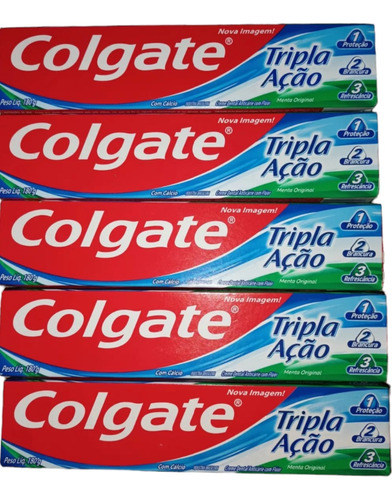 Pack X 5 Crema Dental Colgate Triple Accion 180 G