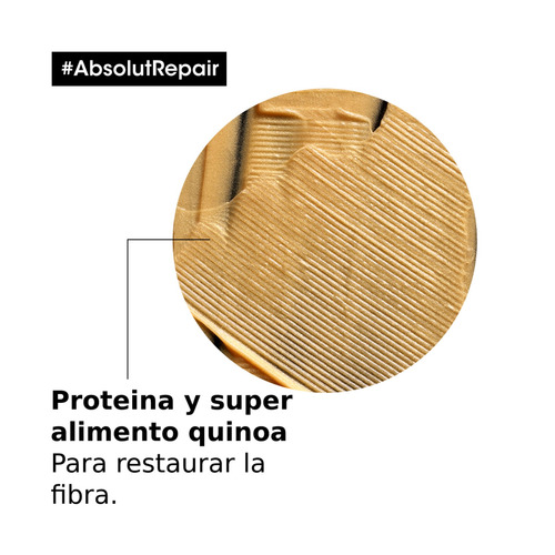 Imagen 7 de 12 de Set Absolut Repair Shampoo + Máscara Dorada L'oréal Pro